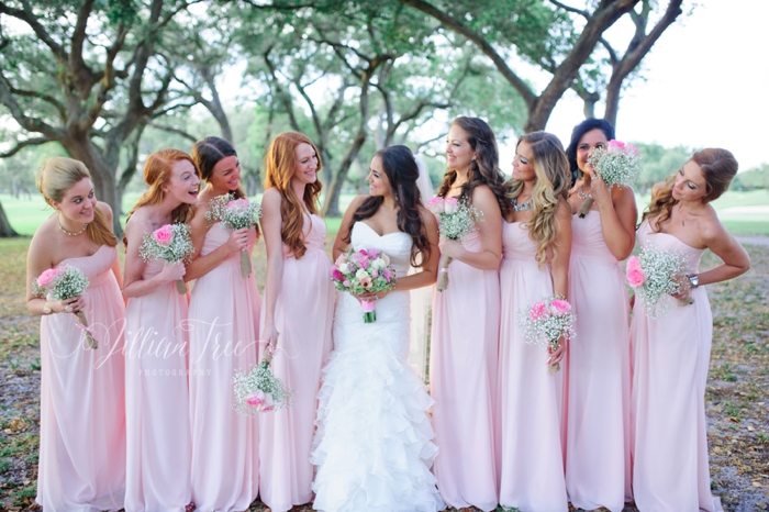 pink bridesmaids, fort lauderdale wedding