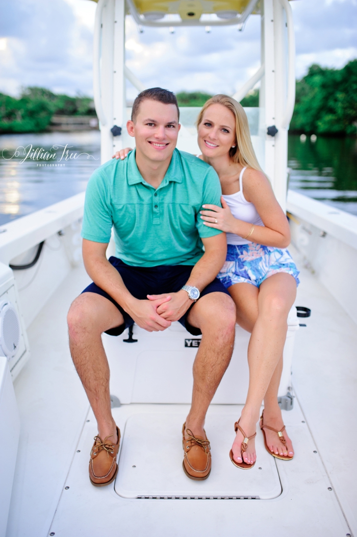 Florida boating engagement photos