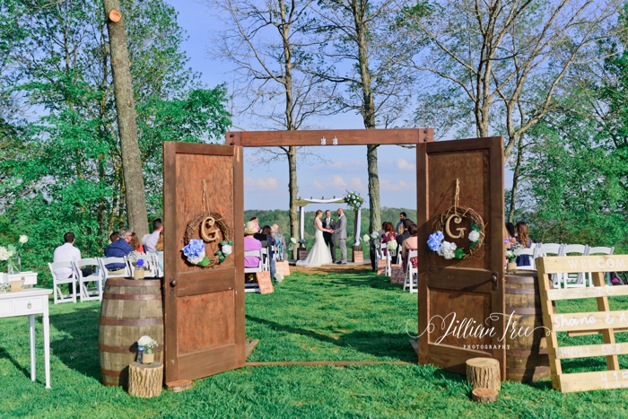wedding ceremony at Owen's Farm