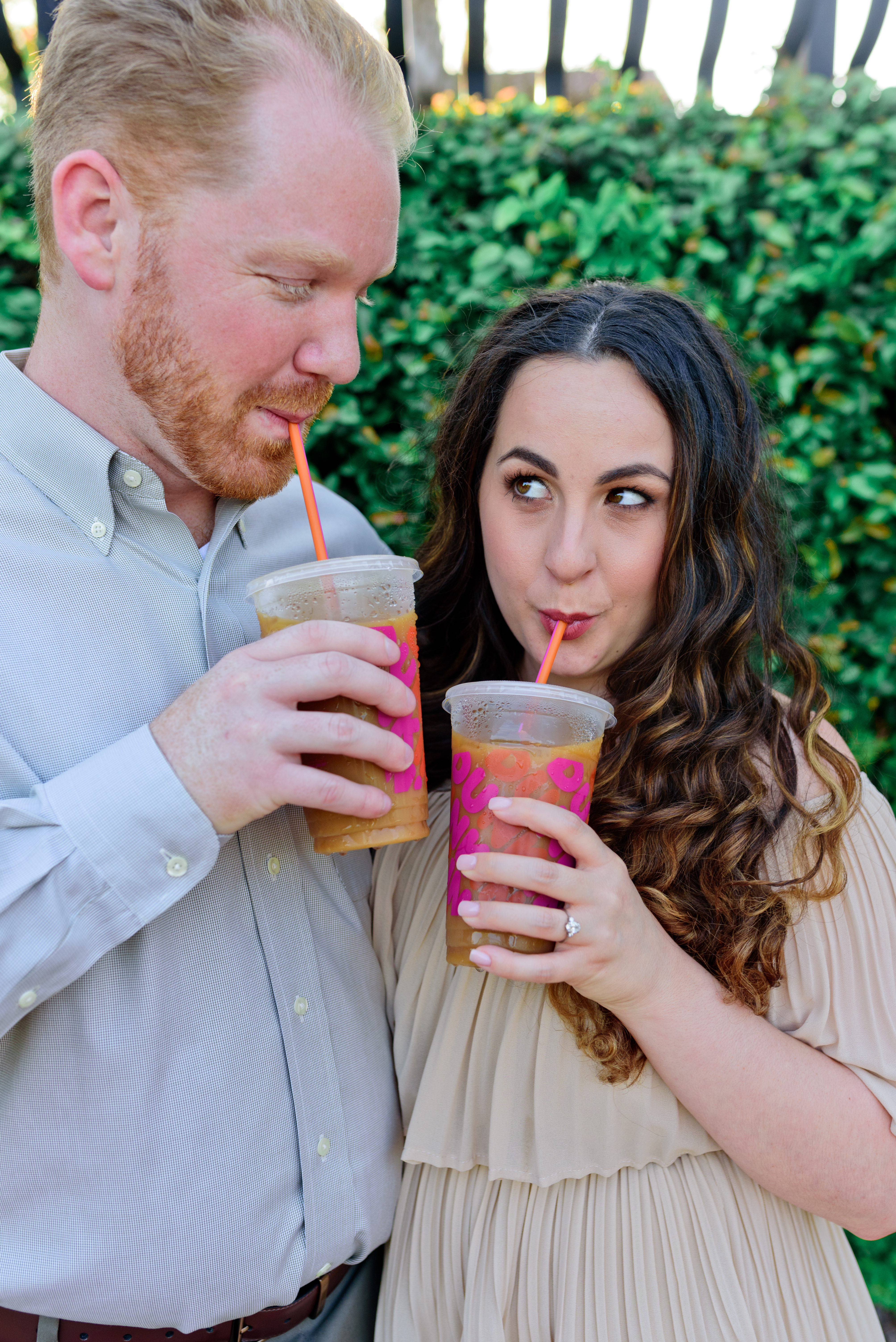 Dunkin' Donuts inspired engagement shoot